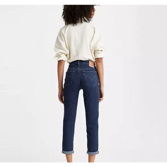 NEW Levi's BOYFRIEND Tapered Leg Dark Wash Jeans Mid Rise Women's 26 x 30 2658 - Picture 5 of 16